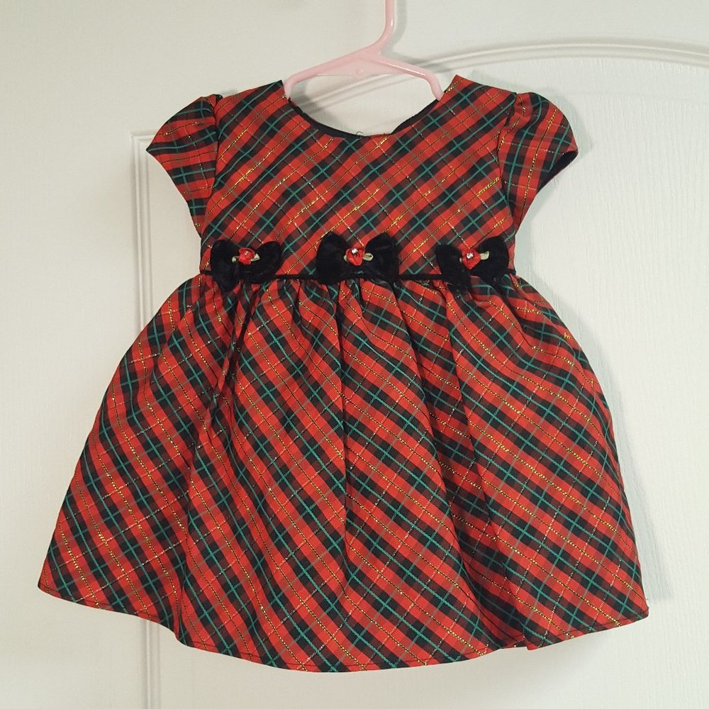 La Princess Red Plaid Holiday Dress Christmas